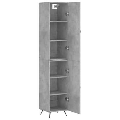 Hoge Kast 34,5X34X180 Cm Bewerkt Hout Betongrijs