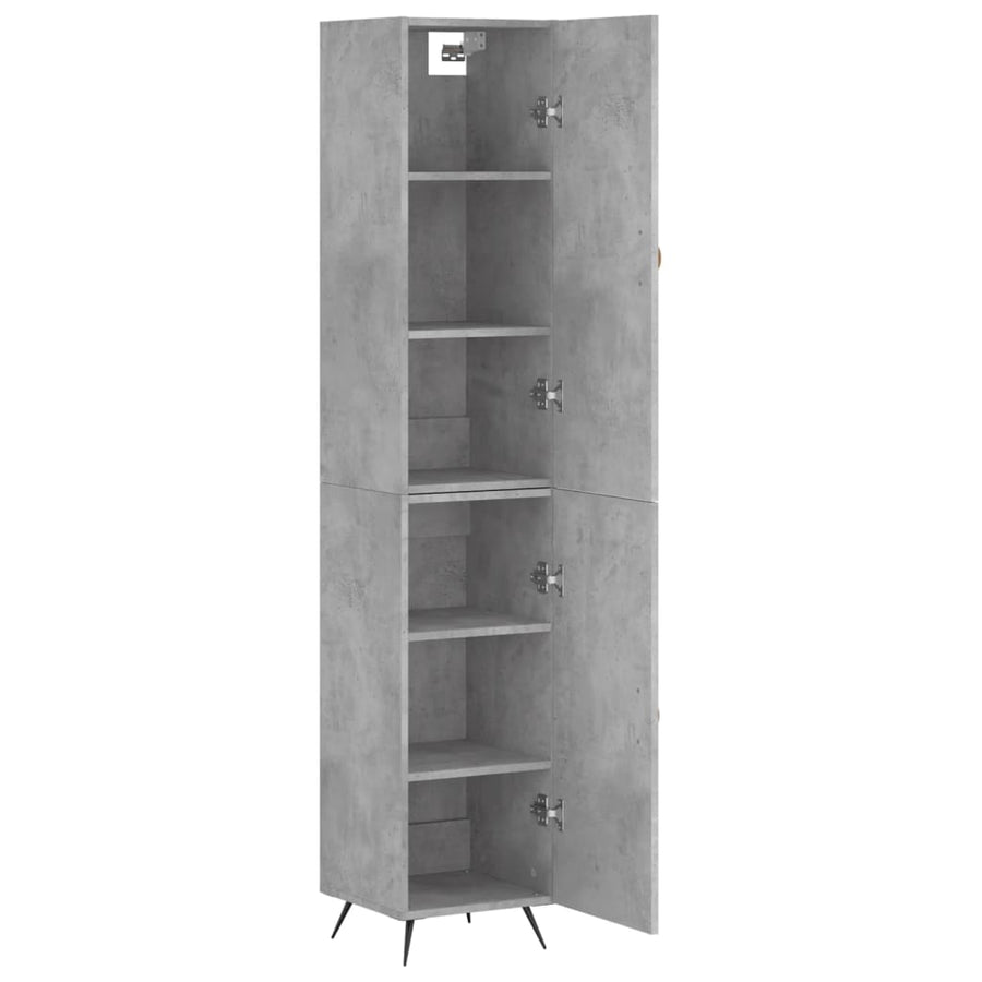 Hoge Kast 34,5X34X180 Cm Bewerkt Hout Betongrijs