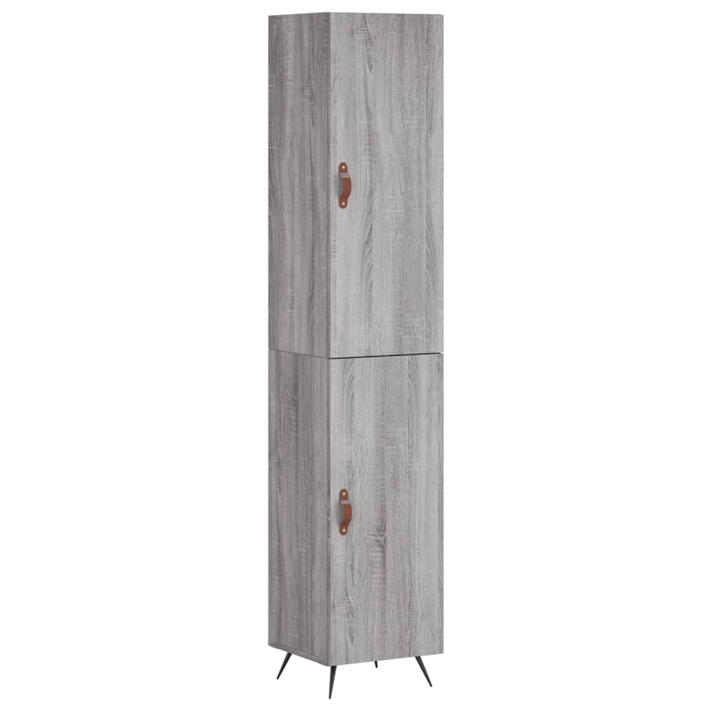 Hoge Kast 34,5X34X180 Cm Bewerkt Hout Grijs Sonoma Eikenkleurig