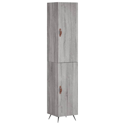 Hoge Kast 34,5X34X180 Cm Bewerkt Hout Grijs Sonoma Eikenkleurig