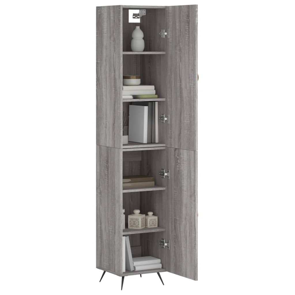 Hoge Kast 34,5X34X180 Cm Bewerkt Hout Grijs Sonoma Eikenkleurig