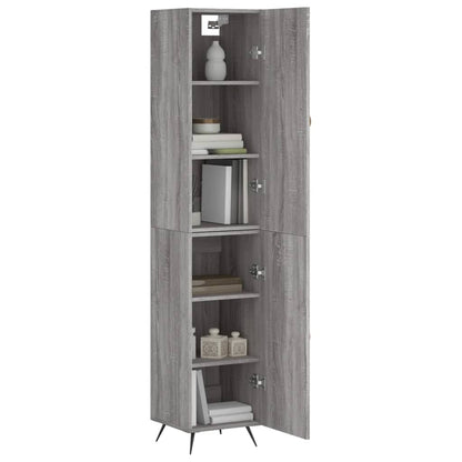 Hoge Kast 34,5X34X180 Cm Bewerkt Hout Grijs Sonoma Eikenkleurig