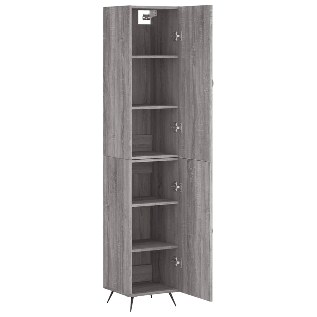 Hoge Kast 34,5X34X180 Cm Bewerkt Hout Grijs Sonoma Eikenkleurig
