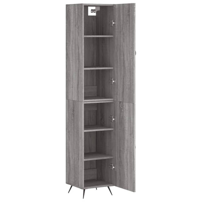 Hoge Kast 34,5X34X180 Cm Bewerkt Hout Grijs Sonoma Eikenkleurig