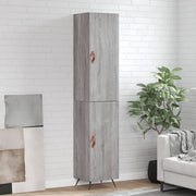 Hoge kast 34,5x34x180 cm bewerkt hout grijs sonoma