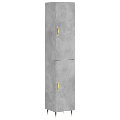 Hoge Kast 34,5X34X180 Cm Bewerkt Hout Betongrijs