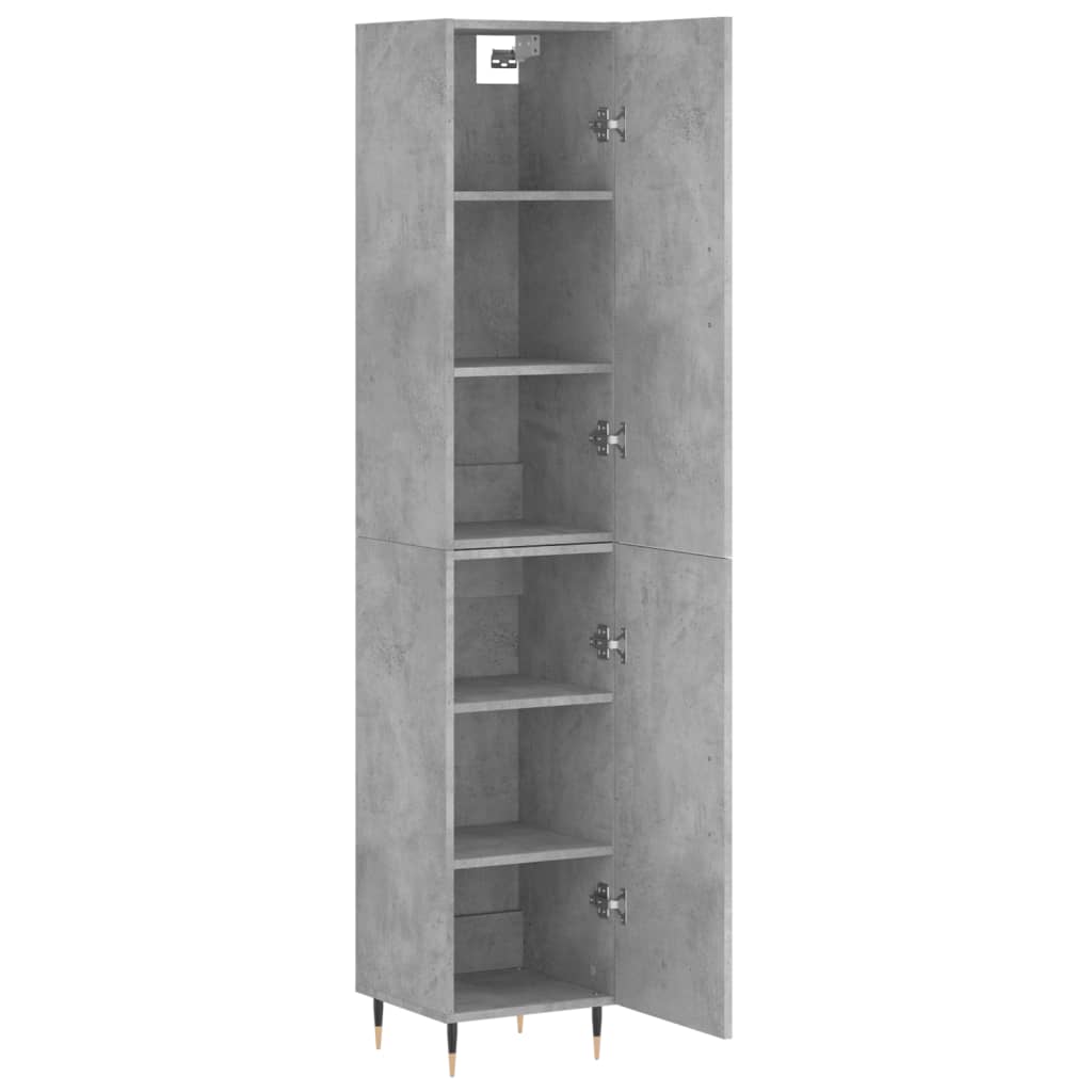Hoge Kast 34,5X34X180 Cm Bewerkt Hout Betongrijs