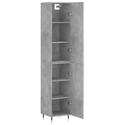 Hoge Kast 34,5X34X180 Cm Bewerkt Hout Betongrijs