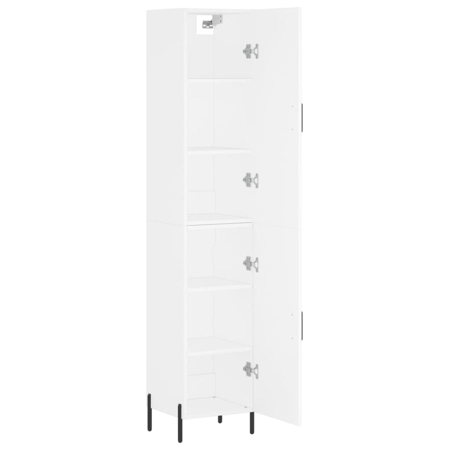 Hoge Kast 34,5X34X180 Cm Bewerkt Hout Wit