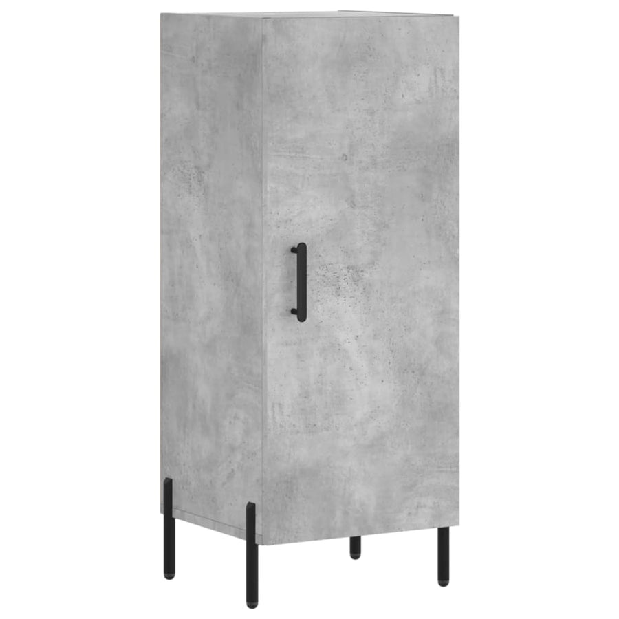 Hoge kast 34,5x34x180 cm bewerkt hout betongrijs