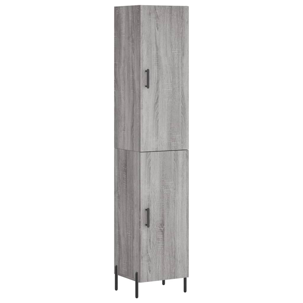 Hoge Kast 34,5X34X180 Cm Bewerkt Hout Grijs Sonoma Eikenkleurig