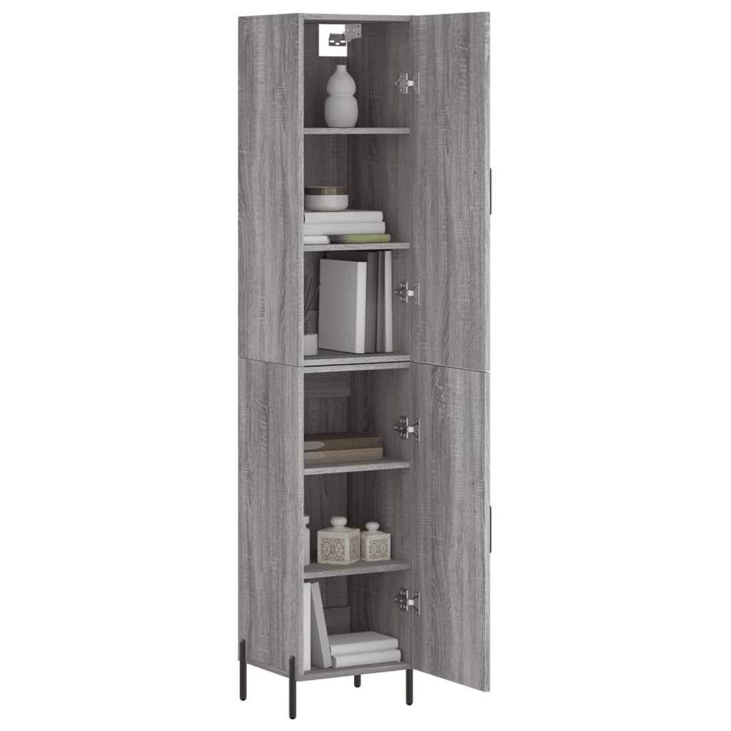 Hoge Kast 34,5X34X180 Cm Bewerkt Hout Grijs Sonoma Eikenkleurig
