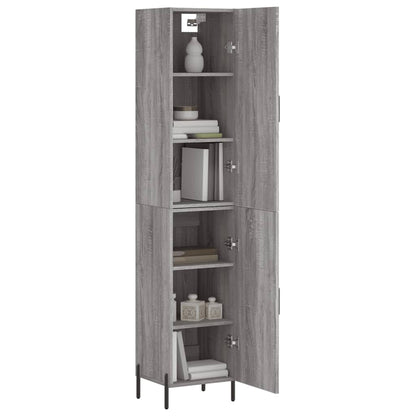 Hoge Kast 34,5X34X180 Cm Bewerkt Hout Grijs Sonoma Eikenkleurig