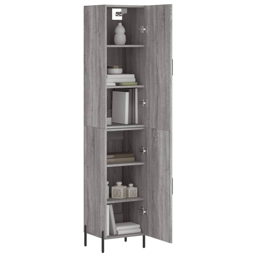 Hoge Kast 34,5X34X180 Cm Bewerkt Hout Grijs Sonoma Eikenkleurig