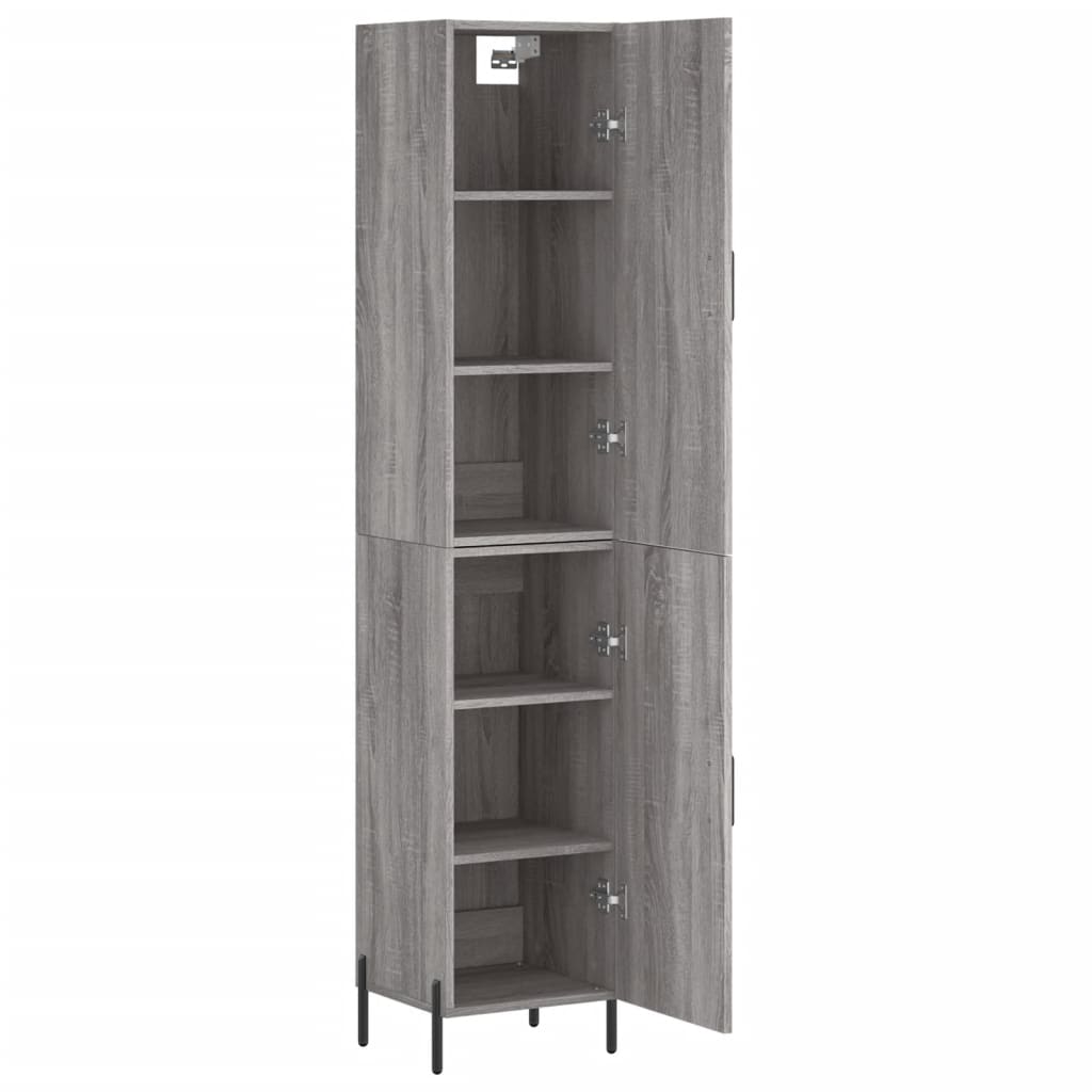 Hoge Kast 34,5X34X180 Cm Bewerkt Hout Grijs Sonoma Eikenkleurig