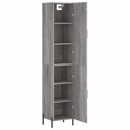 Hoge Kast 34,5X34X180 Cm Bewerkt Hout Grijs Sonoma Eikenkleurig