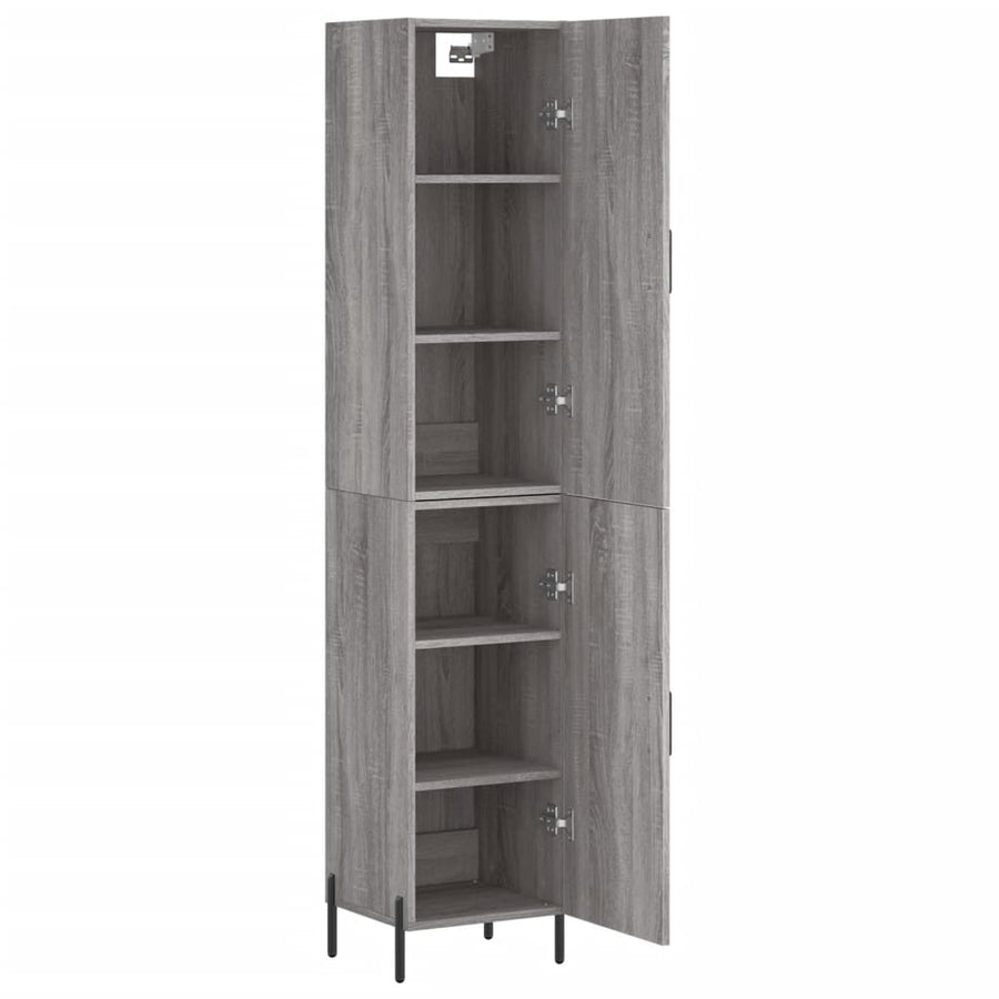 Hoge Kast 34,5X34X180 Cm Bewerkt Hout Grijs Sonoma Eikenkleurig