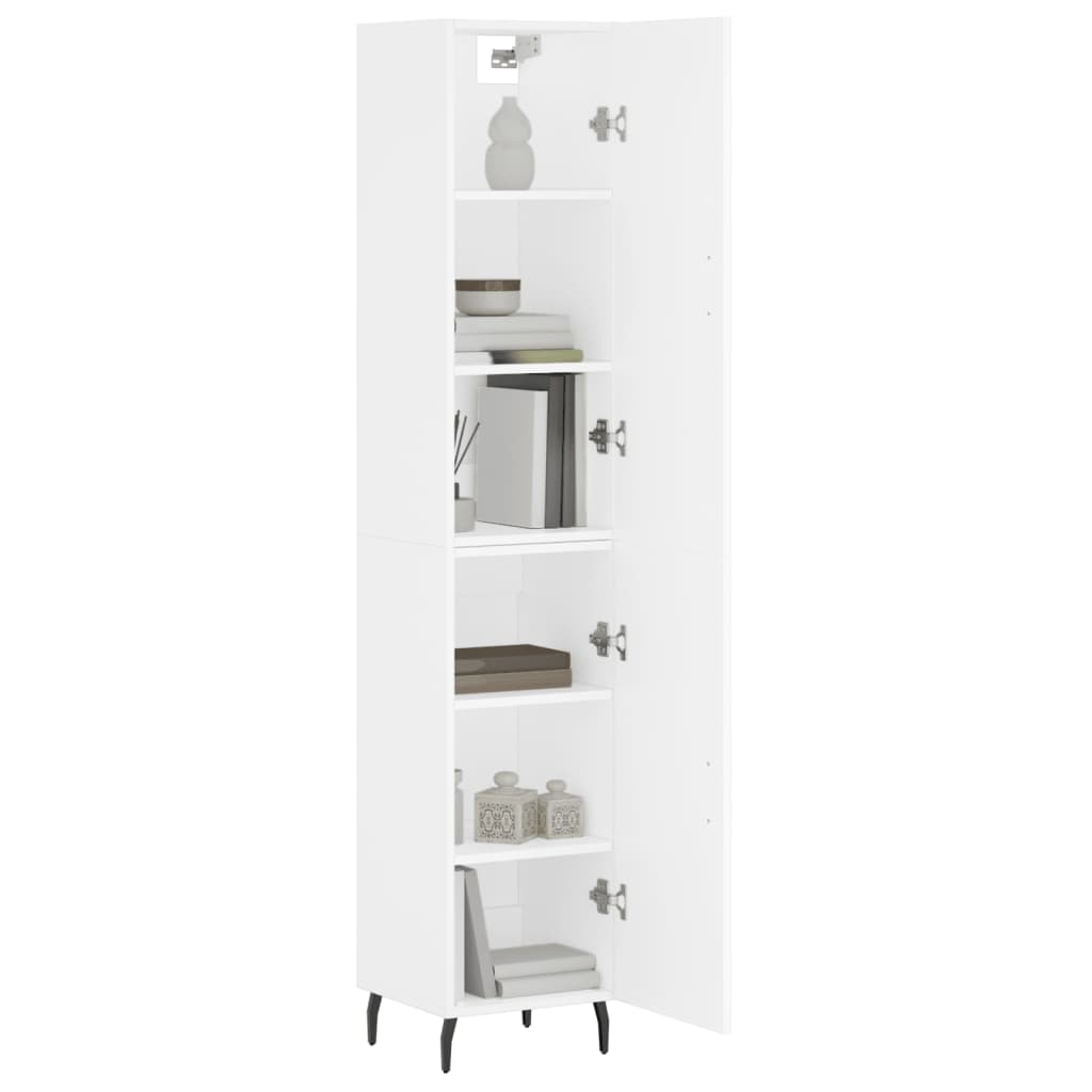 Hoge Kast 34,5X34X180 Cm Bewerkt Hout Wit