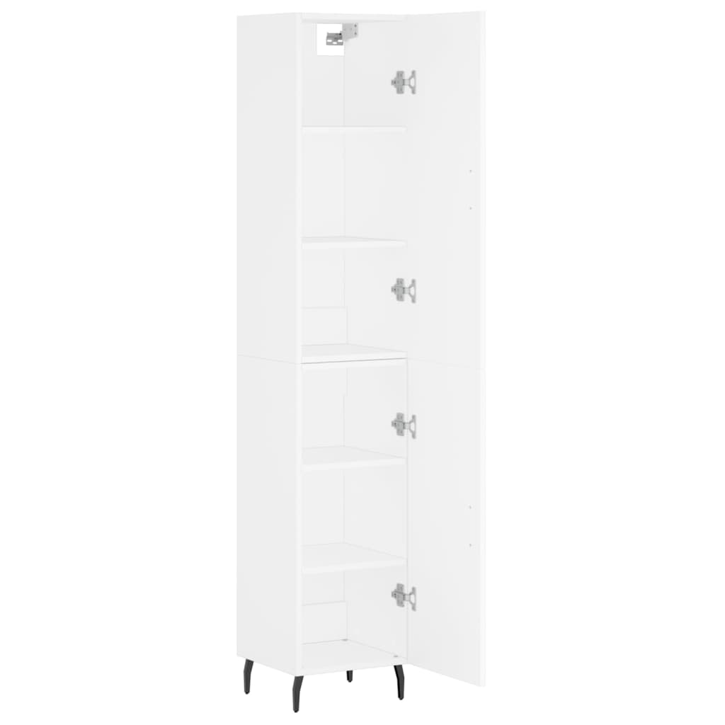 Hoge Kast 34,5X34X180 Cm Bewerkt Hout Wit