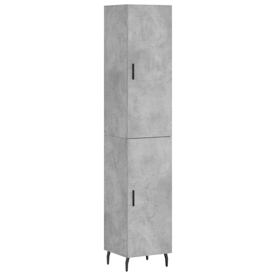 Hoge Kast 34,5X34X180 Cm Bewerkt Hout Betongrijs