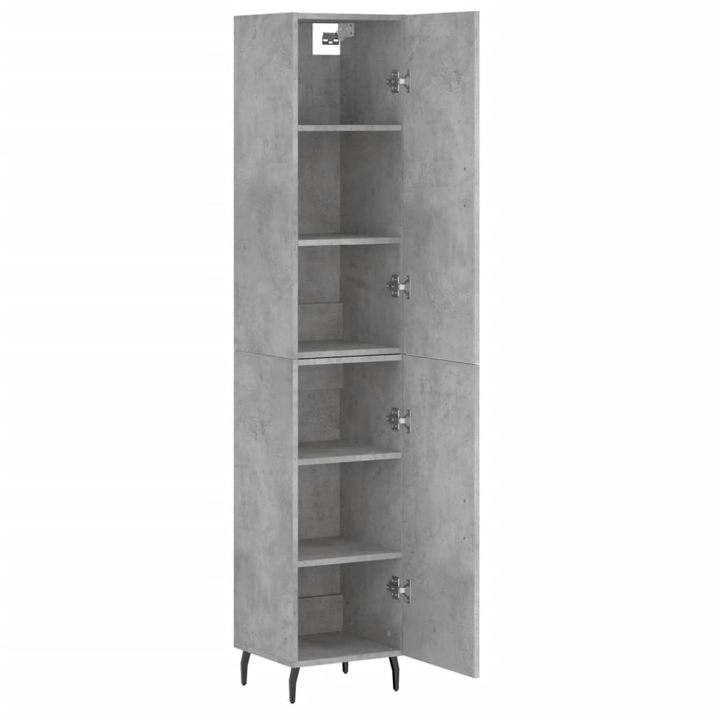 Hoge Kast 34,5X34X180 Cm Bewerkt Hout Betongrijs