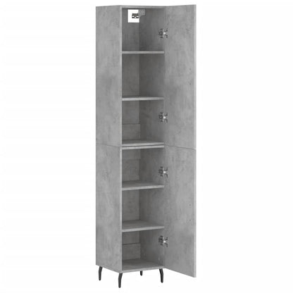 Hoge Kast 34,5X34X180 Cm Bewerkt Hout Betongrijs