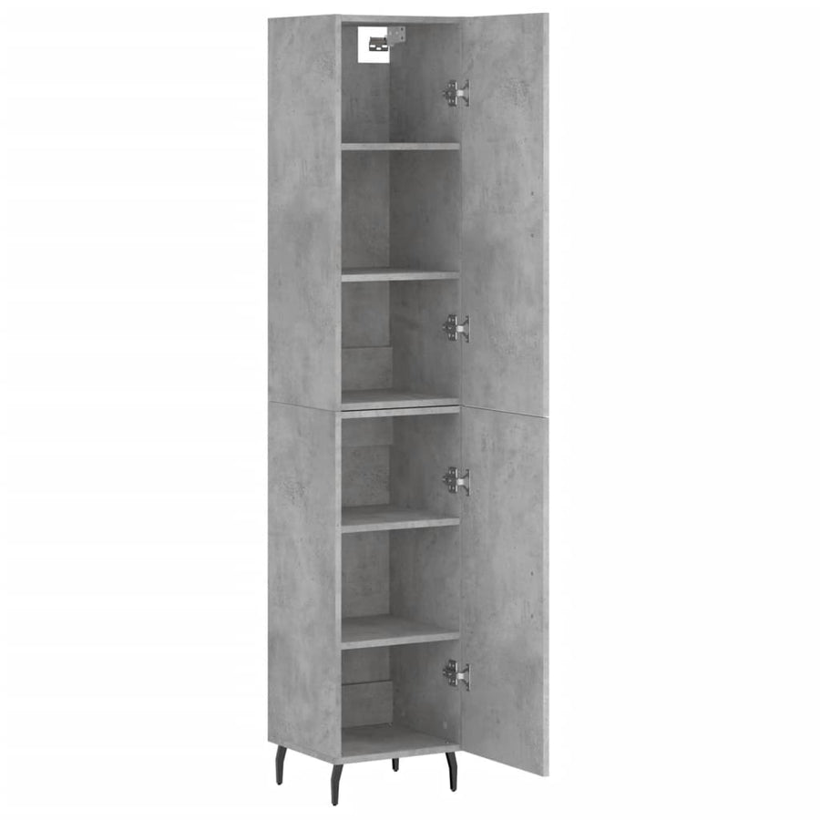 Hoge Kast 34,5X34X180 Cm Bewerkt Hout Betongrijs