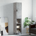 Hoge kast 34,5x34x180 cm bewerkt hout betongrijs