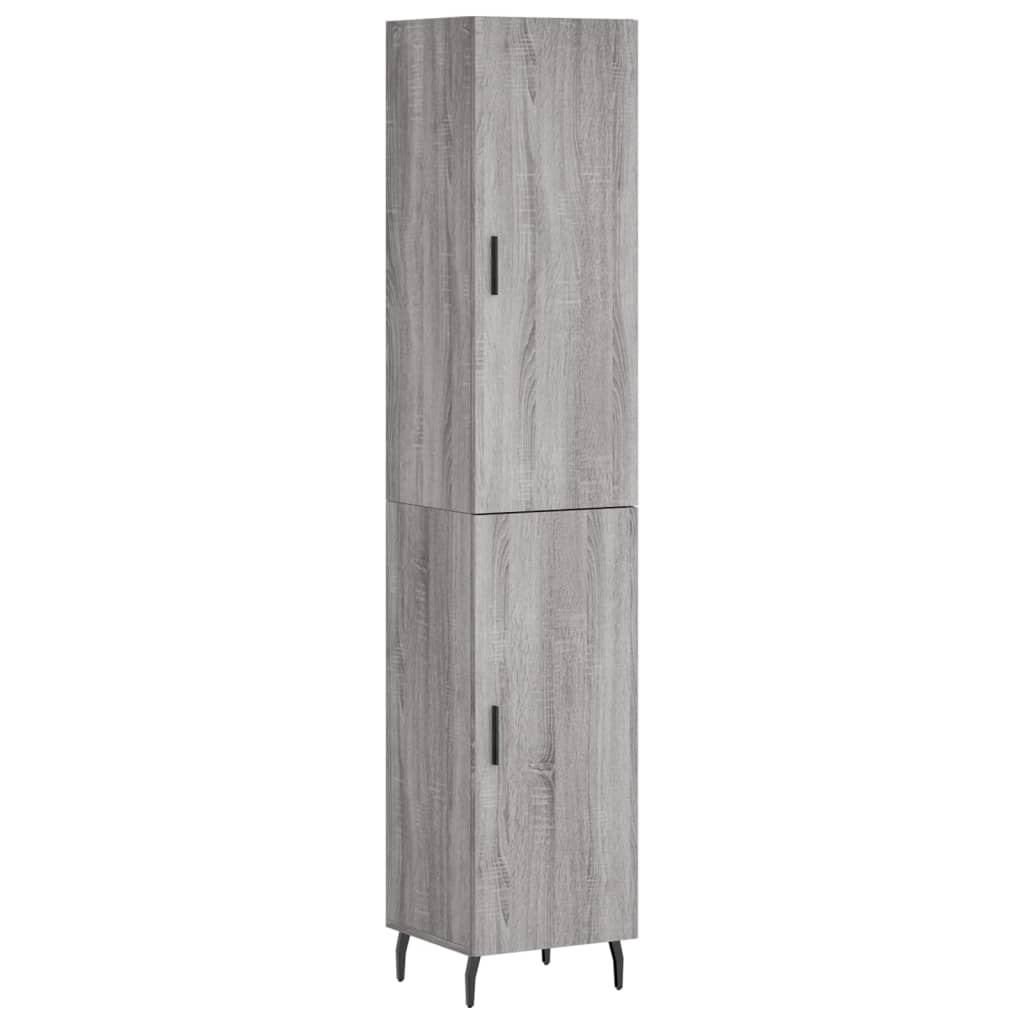 Hoge Kast 34,5X34X180 Cm Bewerkt Hout Grijs Sonoma Eikenkleurig