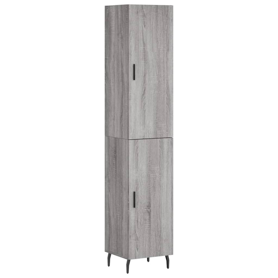 Hoge Kast 34,5X34X180 Cm Bewerkt Hout Grijs Sonoma Eikenkleurig