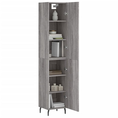 Hoge Kast 34,5X34X180 Cm Bewerkt Hout Grijs Sonoma Eikenkleurig