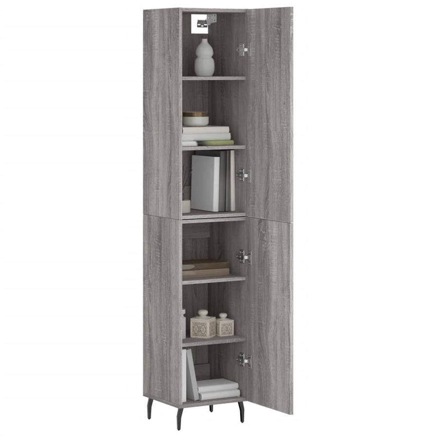 Hoge Kast 34,5X34X180 Cm Bewerkt Hout Grijs Sonoma Eikenkleurig