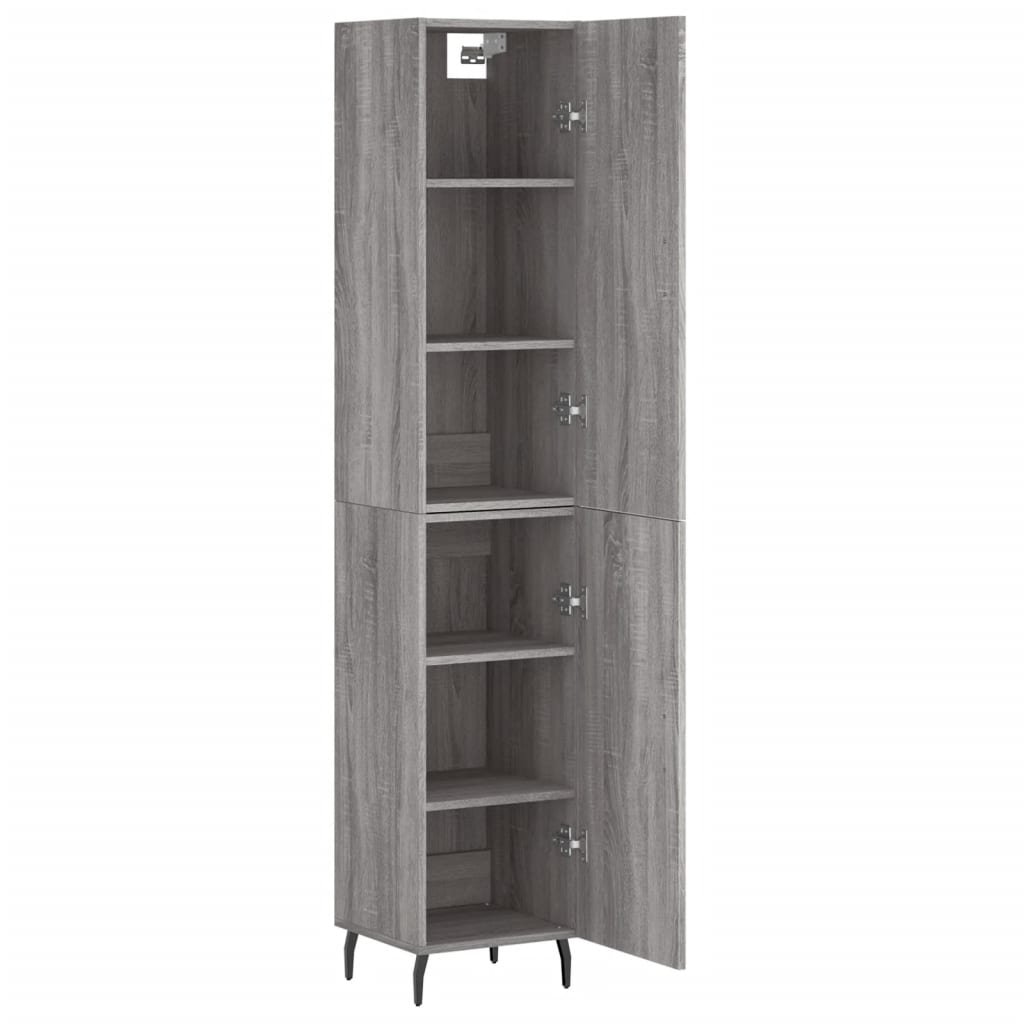 Hoge Kast 34,5X34X180 Cm Bewerkt Hout Grijs Sonoma Eikenkleurig