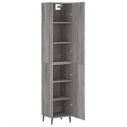 Hoge Kast 34,5X34X180 Cm Bewerkt Hout Grijs Sonoma Eikenkleurig