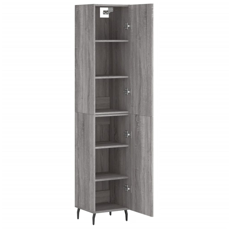 Hoge Kast 34,5X34X180 Cm Bewerkt Hout Grijs Sonoma Eikenkleurig
