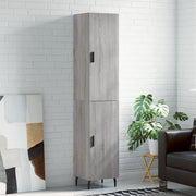 Hoge kast 34,5x34x180 cm bewerkt hout grijs sonoma