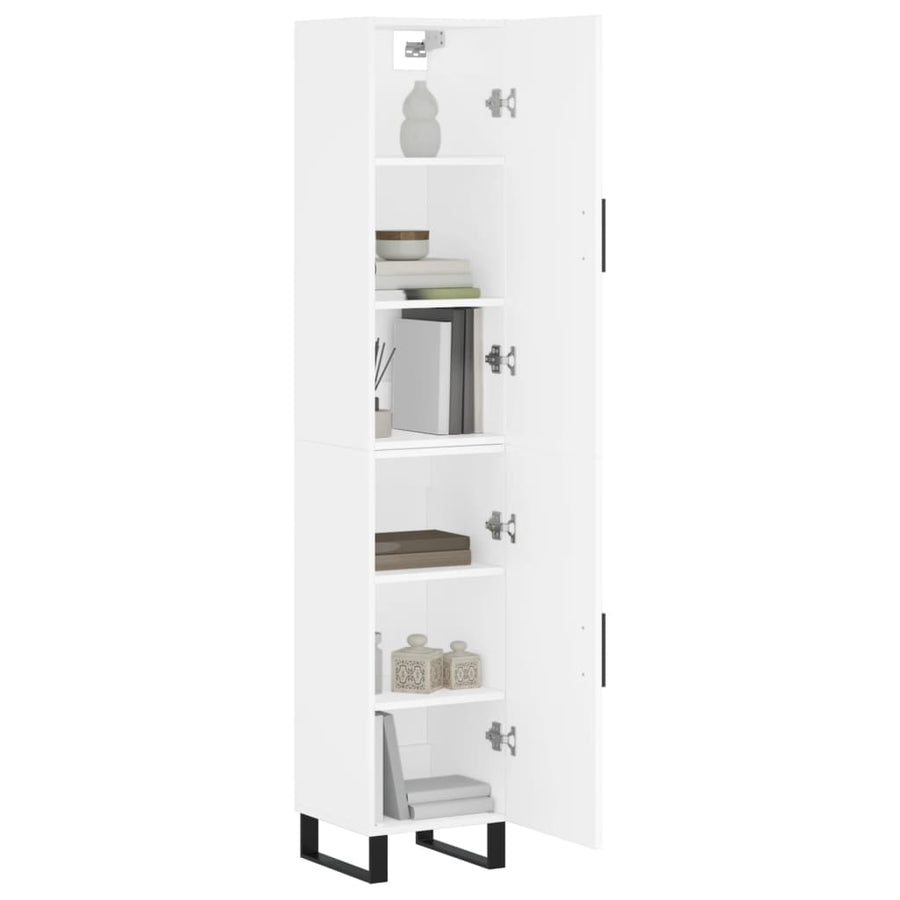 Hoge Kast 34,5X34X180 Cm Bewerkt Hout Wit