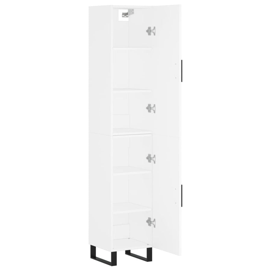 Hoge Kast 34,5X34X180 Cm Bewerkt Hout Wit