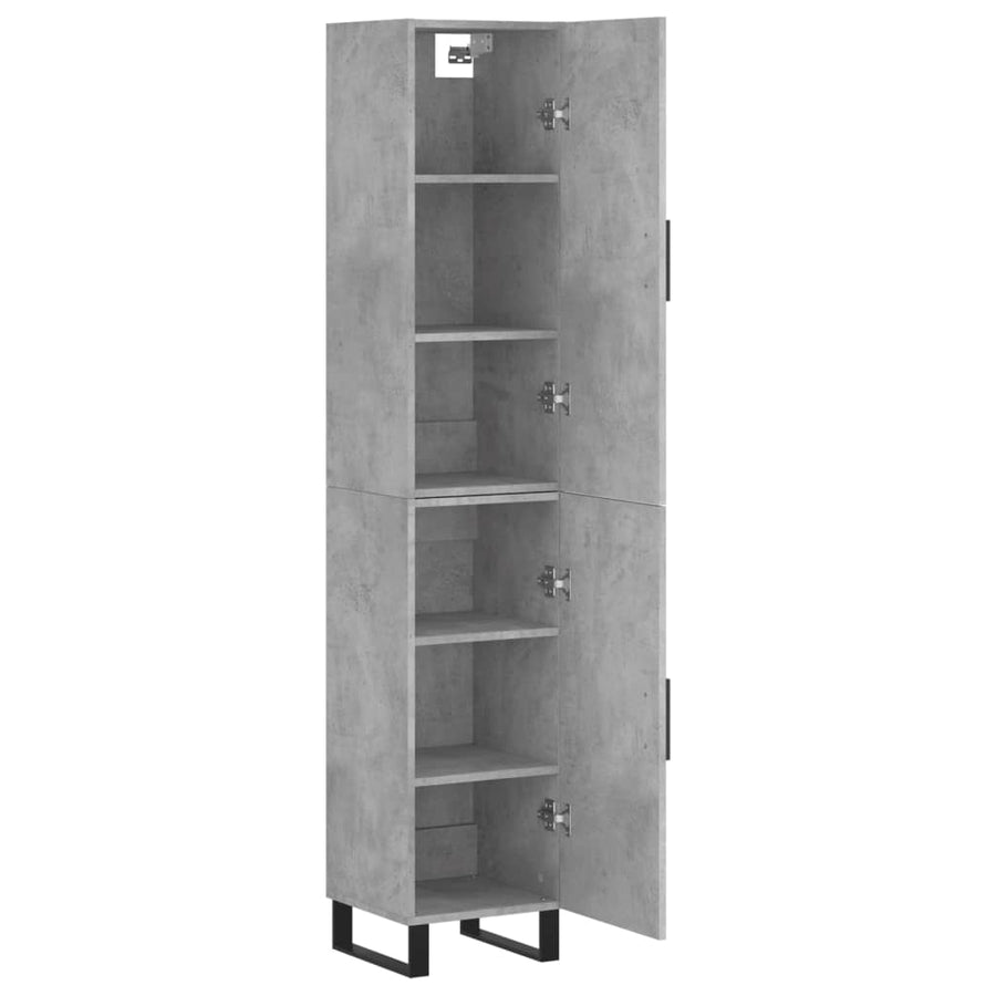 Hoge Kast 34,5X34X180 Cm Bewerkt Hout Betongrijs