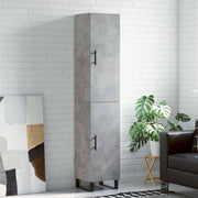 Hoge kast 34,5x34x180 cm bewerkt hout betongrijs