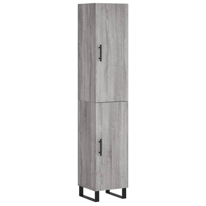 Hoge kast 34,5x34x180 cm bewerkt hout grijs sonoma eikenkleurig