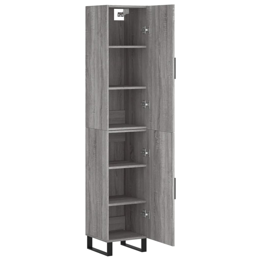 Hoge kast 34,5x34x180 cm bewerkt hout grijs sonoma eikenkleurig
