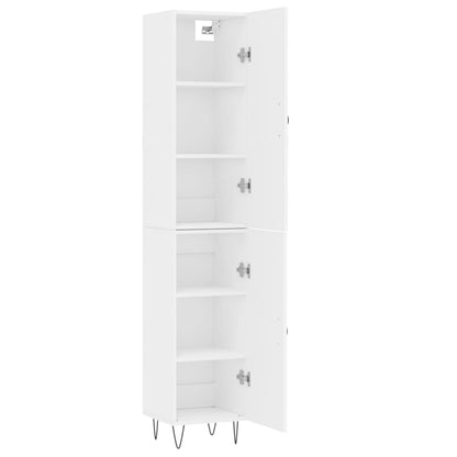 Hoge kast 34,5x34x180 cm bewerkt hout wit
