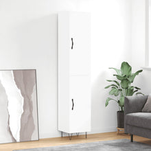 Hoge kast 34,5x34x180 cm bewerkt hout wit