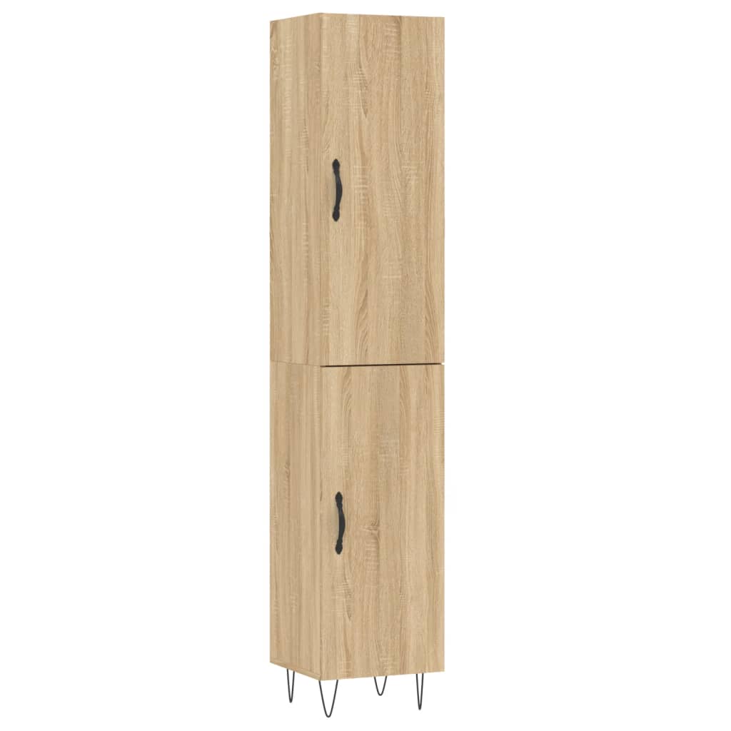 Hoge kast 34,5x34x180 cm bewerkt hout sonoma eikenkleurig