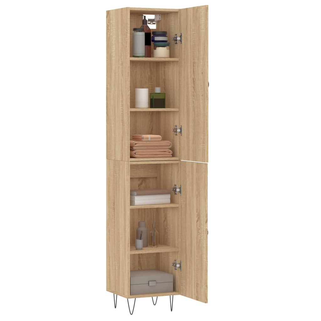 Hoge kast 34,5x34x180 cm bewerkt hout sonoma eikenkleurig