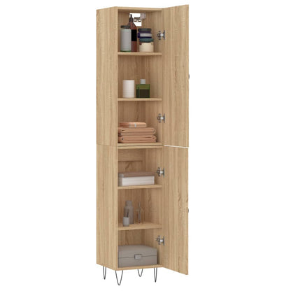 Hoge kast 34,5x34x180 cm bewerkt hout sonoma eikenkleurig