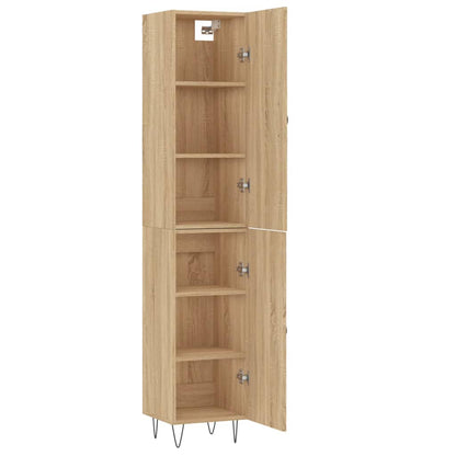 Hoge kast 34,5x34x180 cm bewerkt hout sonoma eikenkleurig