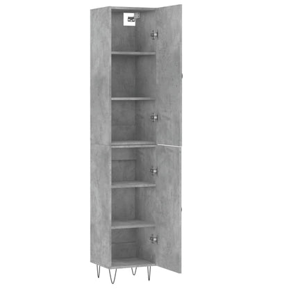 Hoge Kast 34,5X34X180 Cm Bewerkt Hout Betongrijs