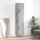 Hoge kast 34,5x34x180 cm bewerkt hout betongrijs